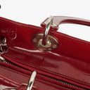 Dior Lady Dior Vintage Large Red Patent Calfskin Handbag
