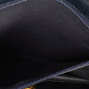 Chanel Classic Calfskin Box Leather Navy Full Flap Bag With 24K Gold-Plated Hardware
