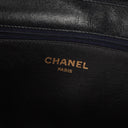 Chanel Classic Calfskin Box Leather Navy Full Flap Bag With 24K Gold-Plated Hardware