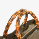 Gucci Pebbled Calfskin Bamboo Shopper Tote Bag
