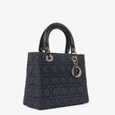 Dior Lady Dior Vintage Medium Denim Cannage Handbag