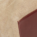 Chanel Beige Linen And Brown Leather Tote Bag
