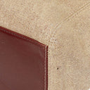 Chanel Beige Linen And Brown Leather Tote Bag