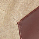 Chanel Beige Linen And Brown Leather Tote Bag