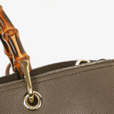 Gucci Pebbled Calfskin Bamboo Shopper Tote Bag