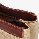 Chanel Beige Linen And Brown Leather Tote Bag