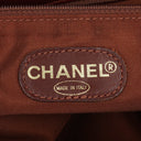 Chanel Beige Linen And Brown Leather Tote Bag