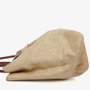Chanel Beige Linen And Brown Leather Tote Bag
