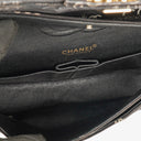 Chanel Medium Coco Black White Printed Quilted Canvas Double Flap Bag