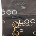 Chanel Medium Coco Black White Printed Quilted Canvas Double Flap Bag