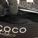 Chanel Medium Coco Black White Printed Quilted Canvas Double Flap Bag