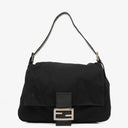 Fendi Mamma Baguette Black Neoprene Shoulder Bag