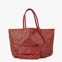Goyard Saint Louis Red Chevron Print Coated Canvas Tote Bag