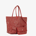 Goyard Saint Louis Red Chevron Print Coated Canvas Tote Bag