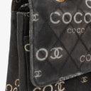 Chanel Medium Coco Black White Printed Quilted Canvas Double Flap Bag