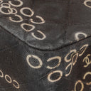 Chanel Medium Coco Black White Printed Quilted Canvas Double Flap Bag