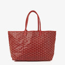 Goyard Saint Louis Red Chevron Print Coated Canvas Tote Bag