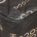 Chanel Medium Coco Black White Printed Quilted Canvas Double Flap Bag