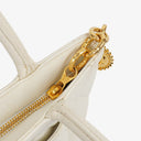 Chanel Medallion Vintage Tote Bag In White Quilted Caviar Leather