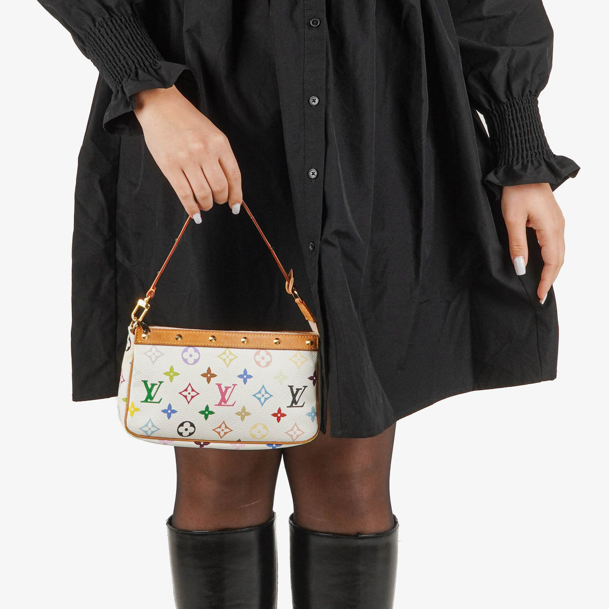 Louis Vuitton Takashi Murakami Pochette Accessoire Multicolor Clutch Handbag