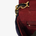 Chanel Small Half-Moon Navy Velvet Flap Bag