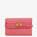Hermès Pink Kelly Longue Epsom Leather Wallet