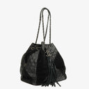 Chanel Leather and Suede Patchwork Drawstring Bag