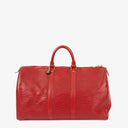 Louis Vuitton Keepall 45 Red EPI Leather Travel Bag