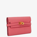 Hermès Pink Kelly Longue Epsom Leather Wallet