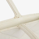 Chanel Medallion Vintage Tote Bag In White Quilted Caviar Leather