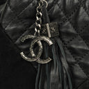 Chanel Leather and Suede Patchwork Drawstring Bag
