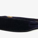 Chanel Small Half-Moon Navy Velvet Flap Bag