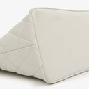 Chanel Medallion Vintage Tote Bag In White Quilted Caviar Leather