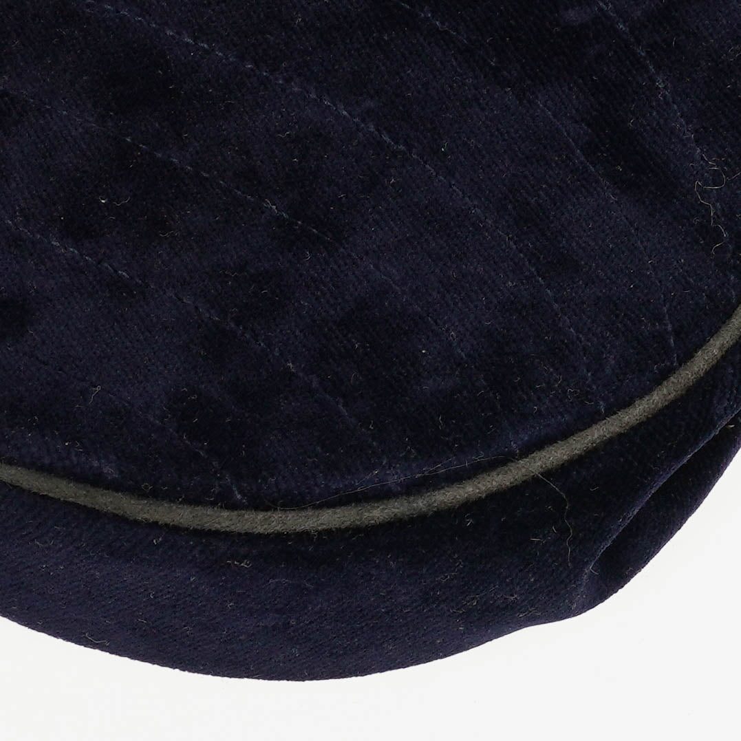 Chanel Small Half-Moon Navy Velvet Flap Bag
