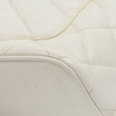 Chanel Medallion Vintage Tote Bag In White Quilted Caviar Leather