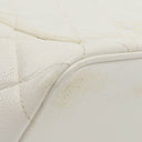 Chanel Medallion Vintage Tote Bag In White Quilted Caviar Leather