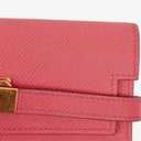Hermès Pink Kelly Longue Epsom Leather Wallet