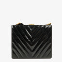 Chanel Black Chevron Quilted Patent Leather Vanity Case Box Bag