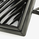 Chanel Black Chevron Quilted Patent Leather Vanity Case Box Bag