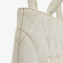 Chanel Medallion Vintage Tote Bag In White Quilted Caviar Leather