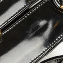 Chanel Black Chevron Quilted Patent Leather Vanity Case Box Bag