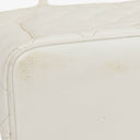 Chanel Medallion Vintage Tote Bag In White Quilted Caviar Leather
