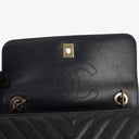 Chanel Navy Lambskin Chevron Quilted Small Trendy CC Flap Bag