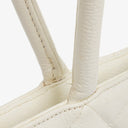 Chanel Medallion Vintage Tote Bag In White Quilted Caviar Leather