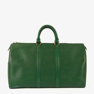 Louis Vuitton Keepall 45 Green EPI Leather Travel Bag