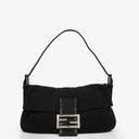 Fendi Baguette Black Neoprene Shoulder Bag