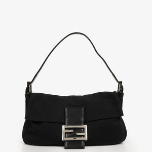 Fendi Baguette Black Neoprene Shoulder Bag