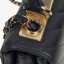 Chanel Navy Lambskin Chevron Quilted Small Trendy CC Flap Bag