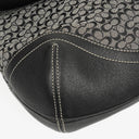 Coach Grey/Black Leather Canvas Soho Buckle Flap Shoulder Bag