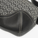 Coach Grey/Black Leather Canvas Soho Buckle Flap Shoulder Bag